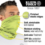 Klein 60465 Neck and Face Cooling Band, High-Visibility Yellow (One Size) - 2