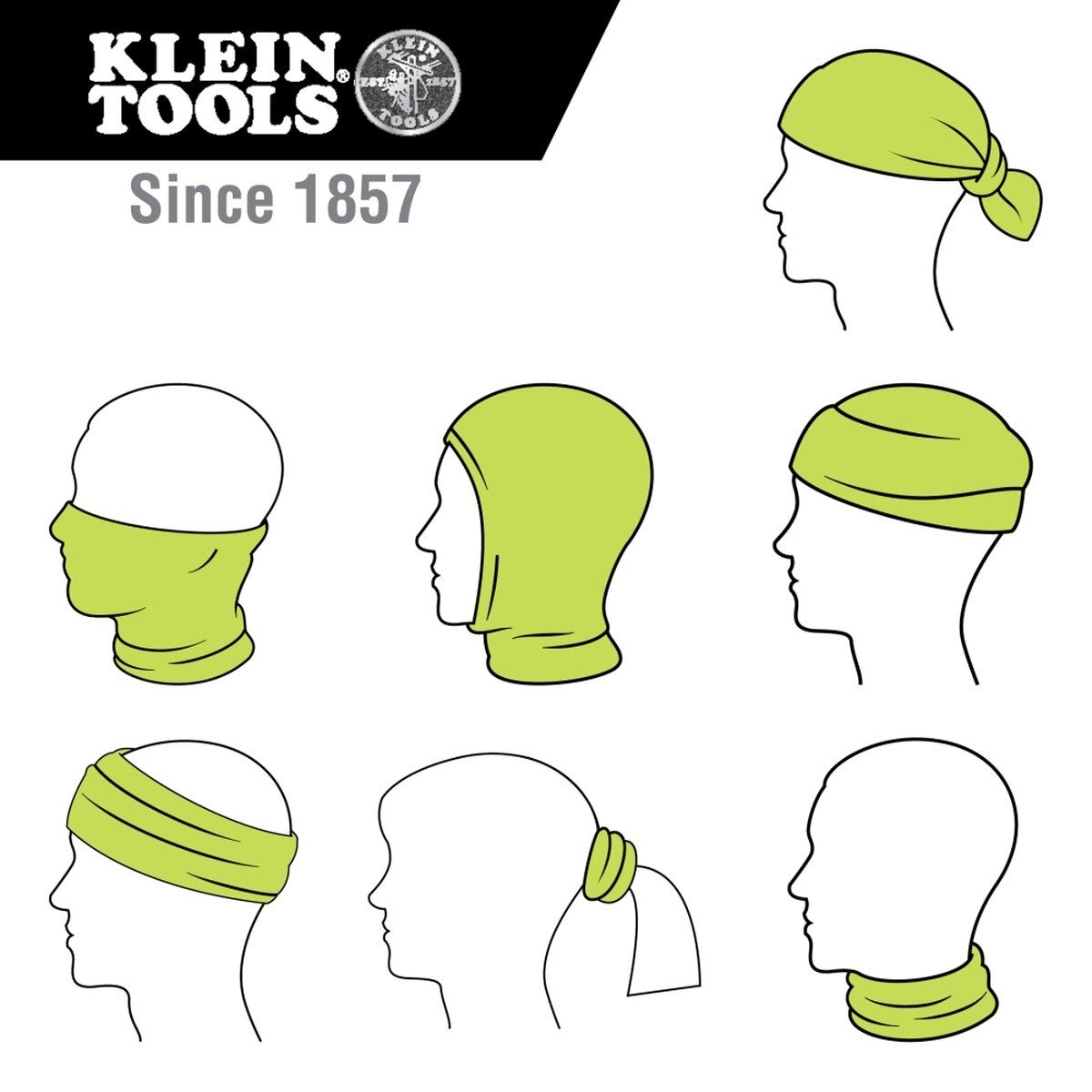 Klein 60465 Neck and Face Cooling Band, High-Visibility Yellow (One Size) - 4