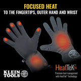 Klein 60795 Rechargeable Heated Work Glove Liners with Knit Dipped Gloves, Large - 5