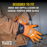 Klein 60795 Rechargeable Heated Work Glove Liners with Knit Dipped Gloves, Large - 6