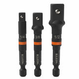 Klein 65030A 3-Inch Impact Socket Adapter Set with 1/4, 3/8 and 1/2 in. Square Drive Outputs (3-Piece Set)