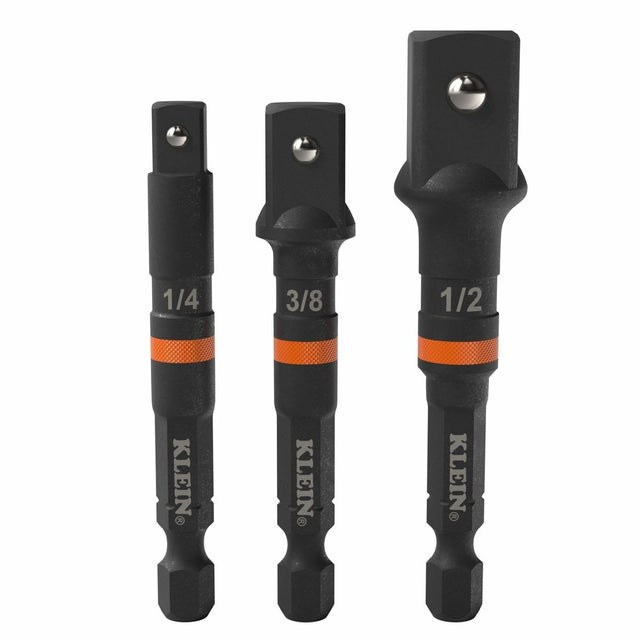 Klein 65030A 3-Inch Impact Socket Adapter Set with 1/4, 3/8 and 1/2 in. Square Drive Outputs (3-Piece Set)