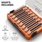 Klein 652216HEXL Long Hex Bit Socket Set, SAE and Metric for Fastening and Driving (16 Piece) - 2