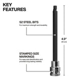 Klein 652216HEXL Long Hex Bit Socket Set, SAE and Metric for Fastening and Driving (16 Piece) - 3