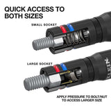 Klein 652QS Quad-8 Deep-Well Heavy-Duty Impact Flip Sockets, SAE (3 Piece) - 3