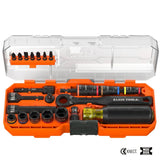 Klein 65301KNECT KNECT SAE 1/4" Drive Pass-Through and Flip Socket Starter Set with Ratchet and Case (23-Piece)