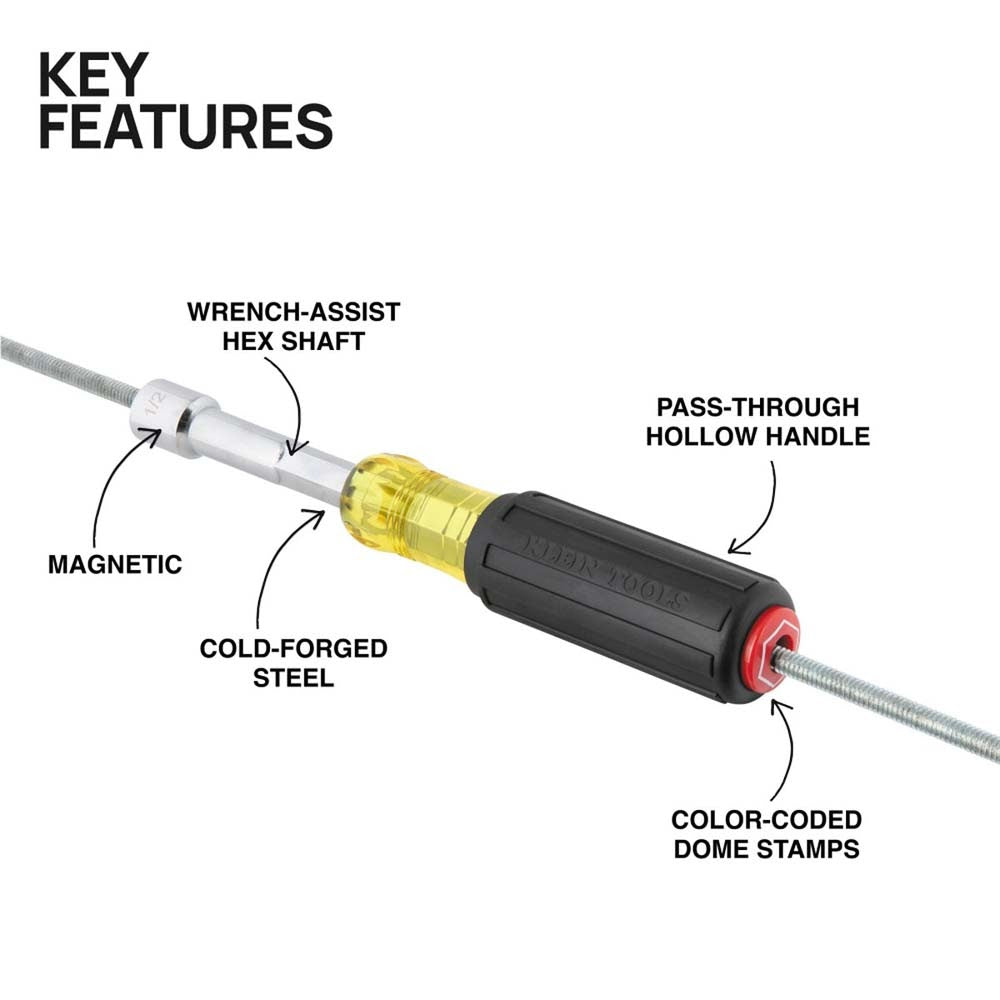 Klein 65414 Color-Coded Hollow-Shaft Heavy-Duty Nut Driver, 1/4-Inch - 2