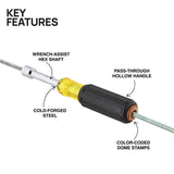 Klein 654716 Color-Coded Hollow-Shaft Heavy-Duty Nut Driver, 7/16-Inch - 2