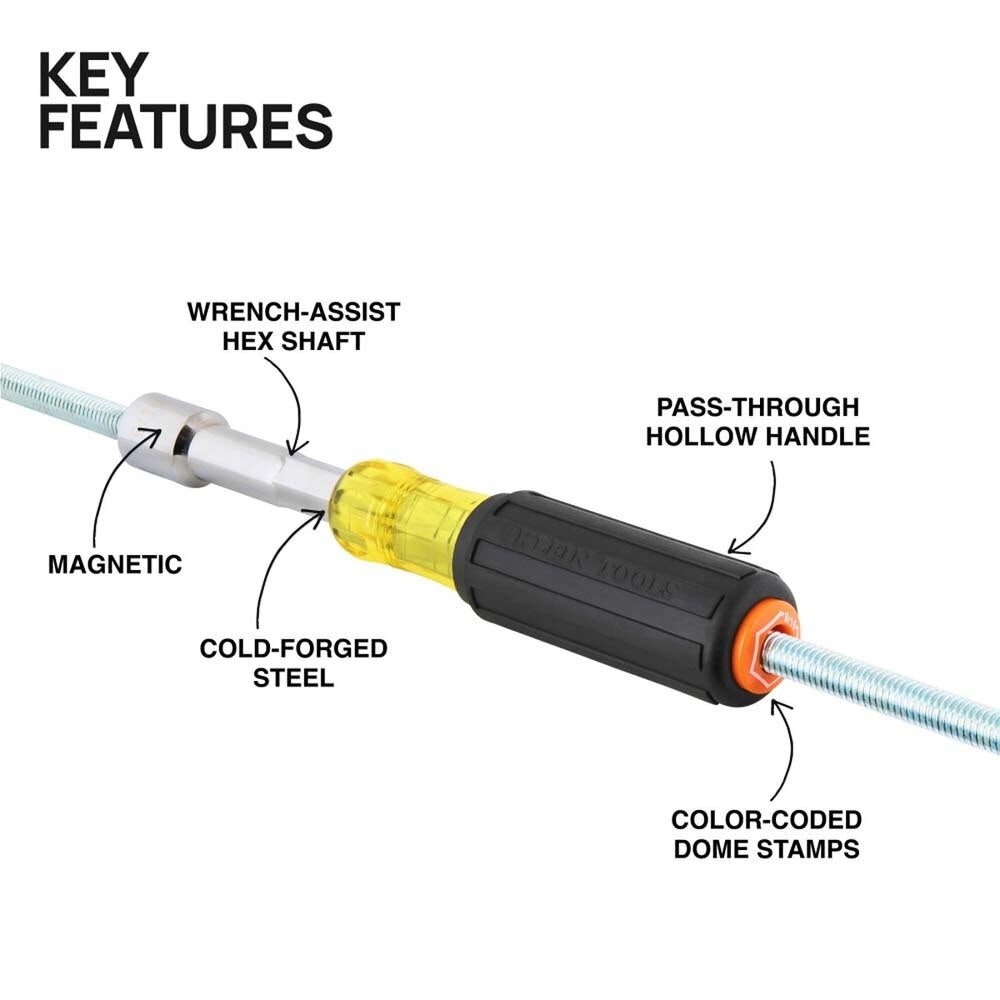 Klein 654916MAG Color-Coded Magnetic Hollow-Shaft Heavy-Duty Nut Driver, 9/16-Inch - 2