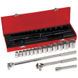 Klein Tools 65512 Socket Wrench Set, 1/2" Drive, 16-Piece