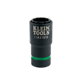 Klein 66016 2-in-1 Impact Socket, 12-Point, 1-1/8 and 15/16-Inch