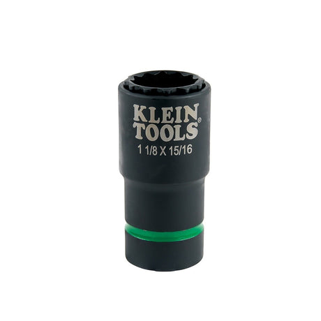 Klein 66016 2-in-1 Impact Socket, 12-Point, 1-1/8 and 15/16-Inch
