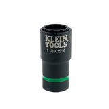 Klein 66016 2-in-1 Impact Socket, 12-Point, 1-1/8 and 15/16-Inch