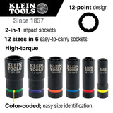 Klein 66016 2-in-1 Impact Socket, 12-Point, 1-1/8 and 15/16-Inch - 3