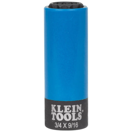 Klein 66030 2-in-1 Coated Impact Socket, 12-Point, 3/4 and 9/16-Inch (Each)