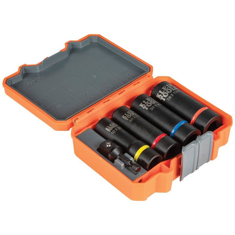Klein 66040 2-in-1 12-Point Impact Socket Set with Adapter and Case (5 Piece)
