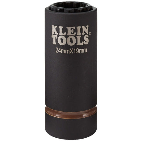Klein 66052E 2-in-1 Metric 12-Point Impact Socket, 24 x 19 mm, 1/2 in. Drive