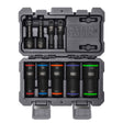 Klein 66055 2-in-1 Impact Flip Socket Set for Linemen with Color ID Bands (5 Piece)