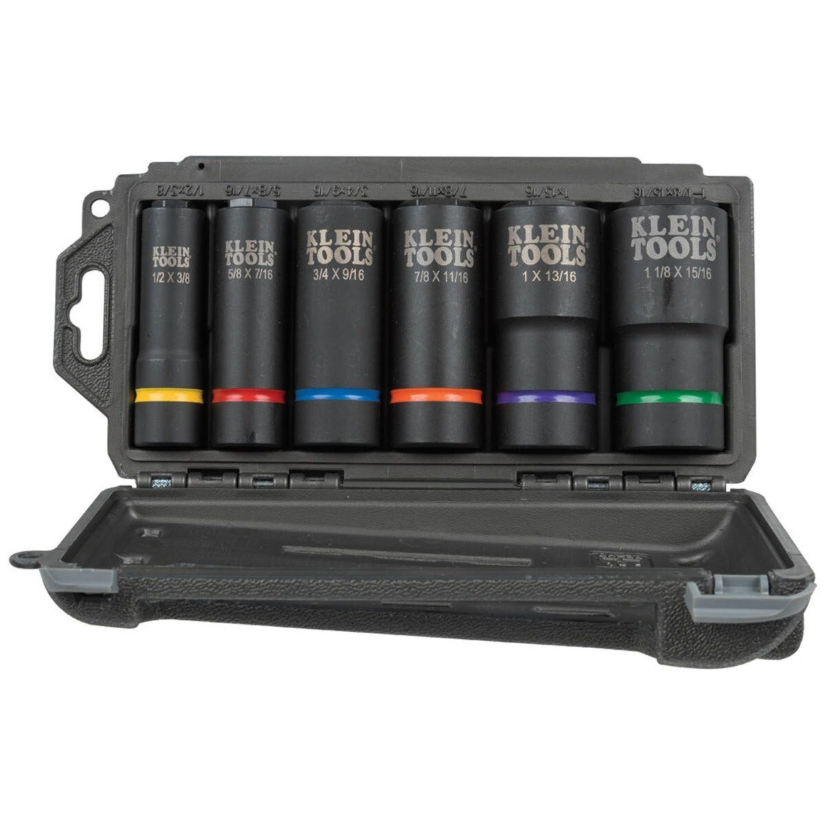 Klein 66060 2-in-1 Impact Socket Set, 6-Point, Deep 1/2 in. Drive (6 Piece)