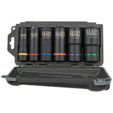 Klein 66060 2-in-1 Impact Socket Set, 6-Point, Deep 1/2 in. Drive (6 Piece)