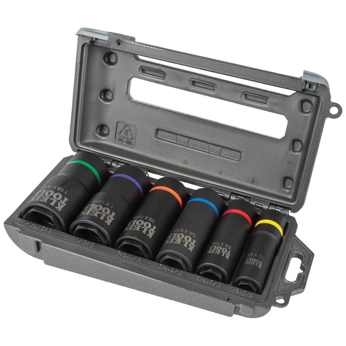 Klein 66060 2-in-1 Impact Socket Set, 6-Point, Deep 1/2 in. Drive (6 Piece) - 5