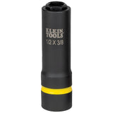 Klein 66061 2-in-1 Impact Socket, 6-Point, 1/2 and 3/8 Inch (Each)