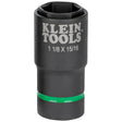 Klein 66066 2-in-1 6-Point Impact Socket, 1-1/8 in. x 15/16 in., 1/2 in. Drive