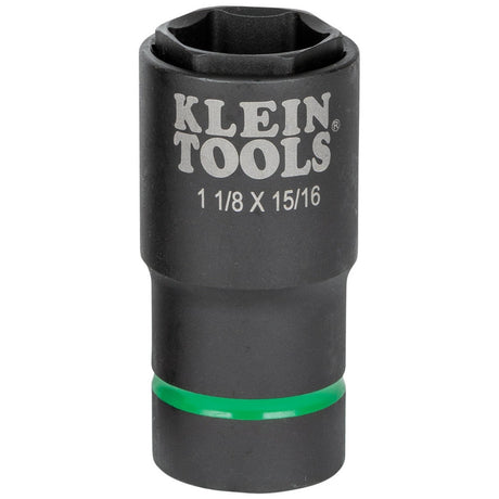 Klein 66066 2-in-1 6-Point Impact Socket, 1-1/8 in. x 15/16 in., 1/2 in. Drive