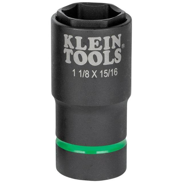 Klein 66066 2-in-1 6-Point Impact Socket, 1-1/8 in. x 15/16 in., 1/2 in. Drive