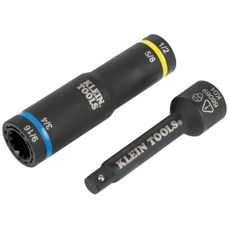 Klein 66069 Flip Quad Socket Adapter, 1/2 to 3/8 Inch