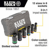 Klein 66090 2-In-1 Slotted Impact Socket Set, 12-Point, 6-Piece - 2