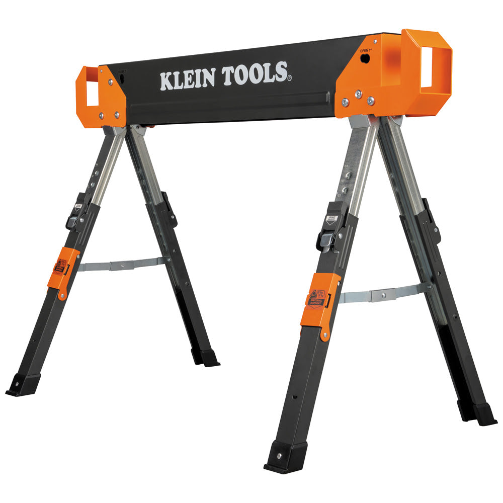 Klein 66188 Adjustable-Leg Folding Saw Horse and Jobsite Table, 1-Pack