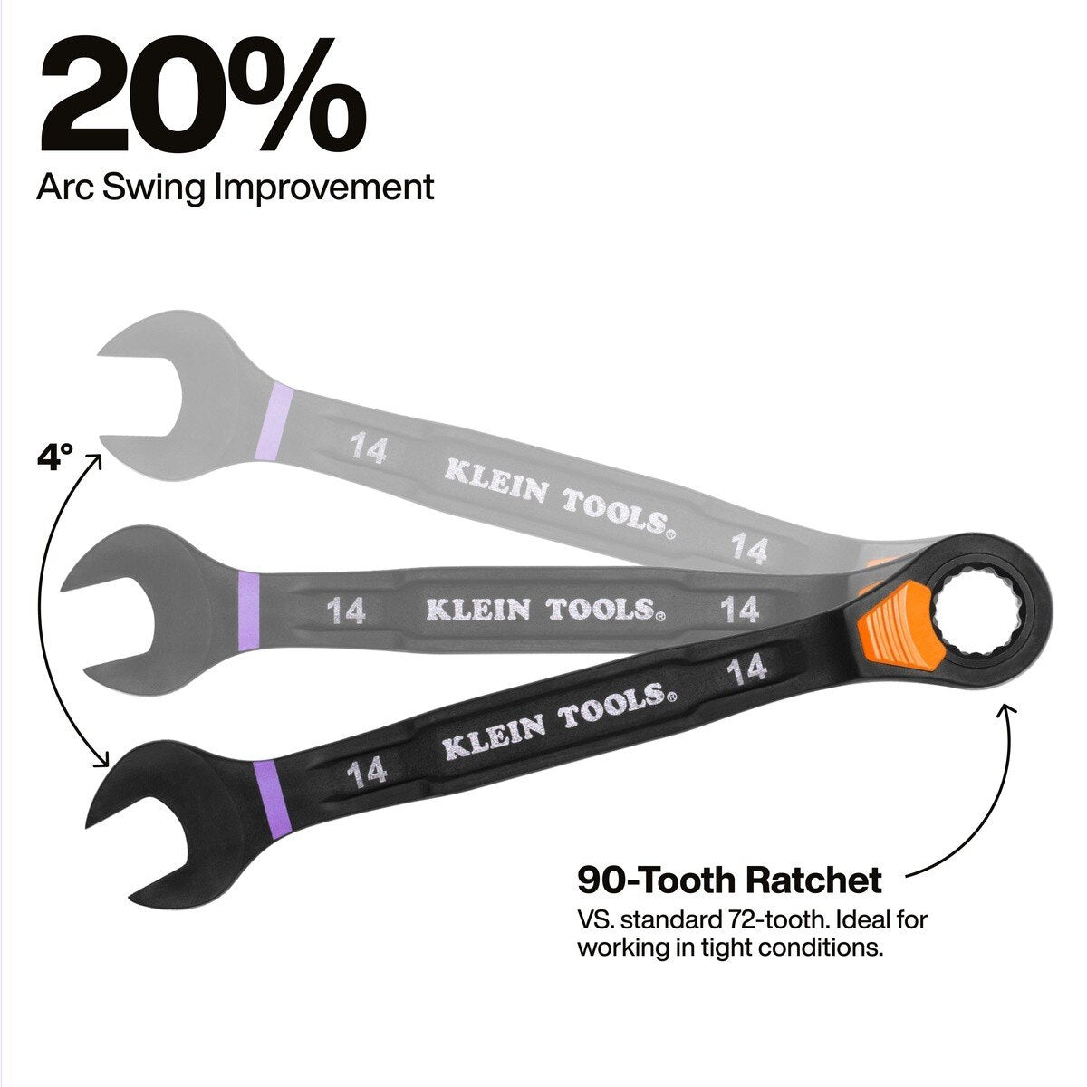 Klein 69508M Metric Ratcheting Combination Slide-Lock Wrench Set with Roll Pouch (8 Piece) - 3