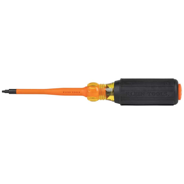 Klein 6984INS Slim-Tip 1000V Insulated #1 Square Screwdriver, 4-Inch Round Shank