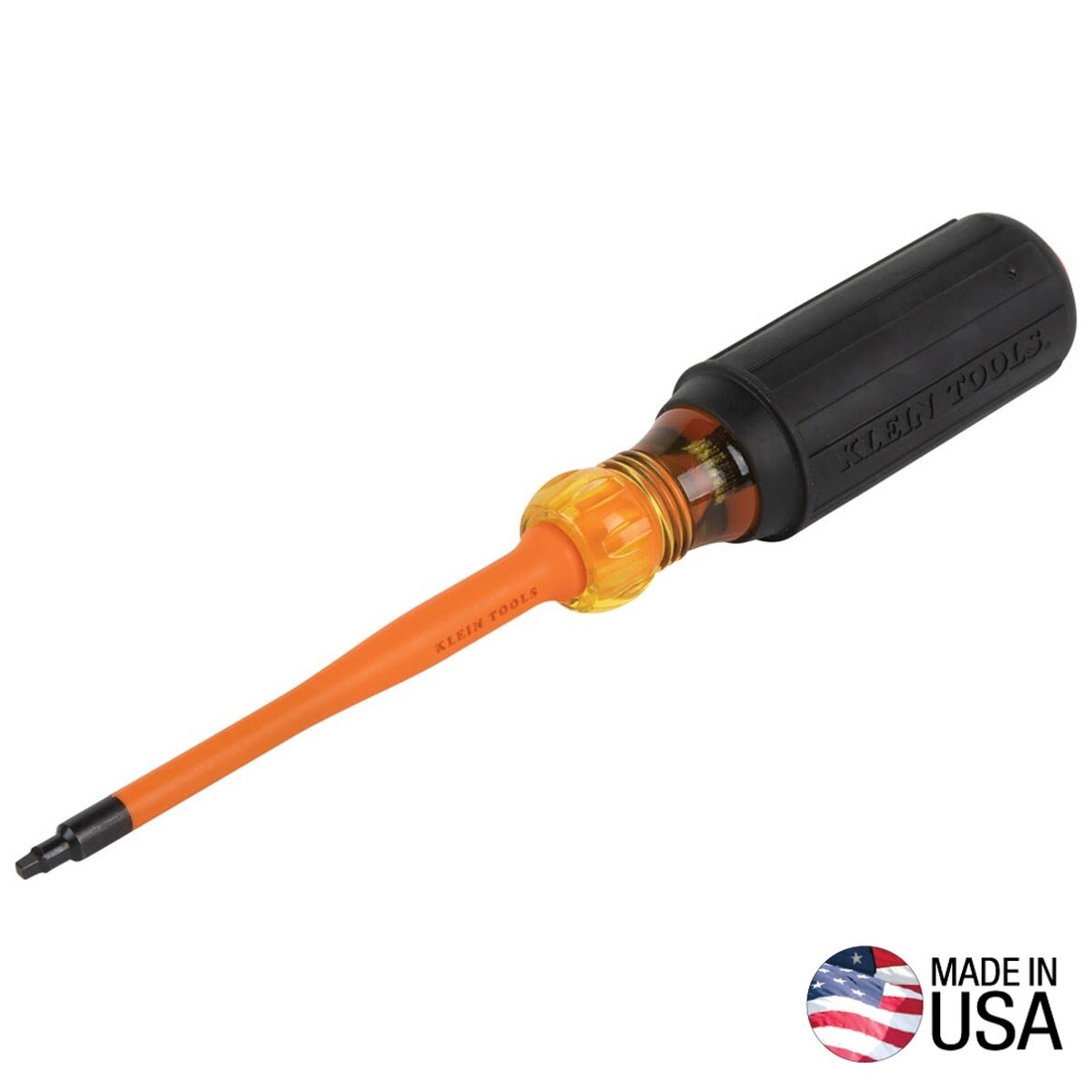 Klein 6984INS Slim-Tip 1000V Insulated #1 Square Screwdriver, 4-Inch Round Shank - 4