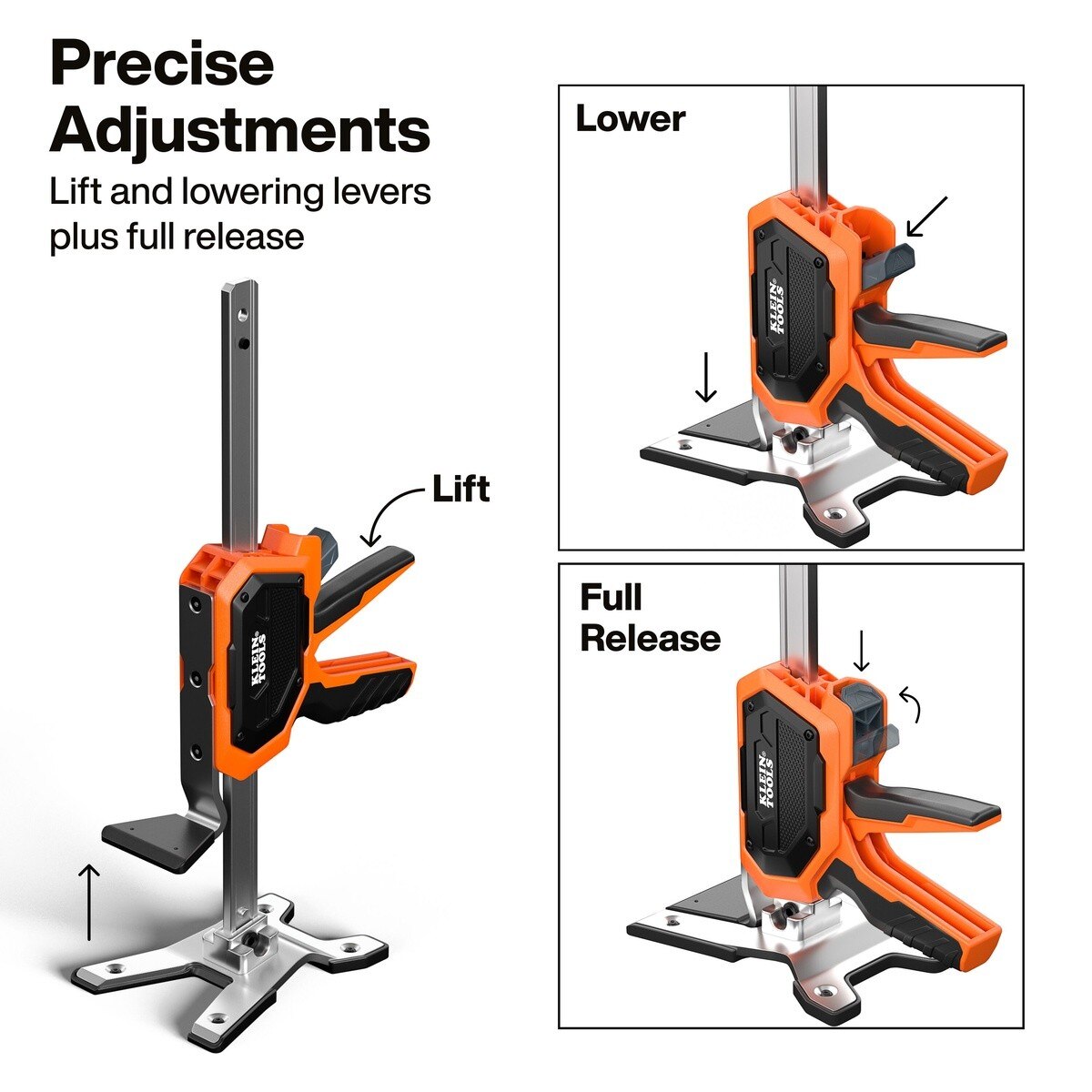 Klein 77000 Heavy-Duty Construction Jack with 10" Lift Range and 350 lb Load Capacity - 3
