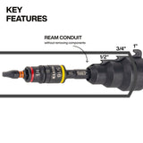 Klein 85091HD Impact-Rated Flip Socket Conduit Reamer - 3