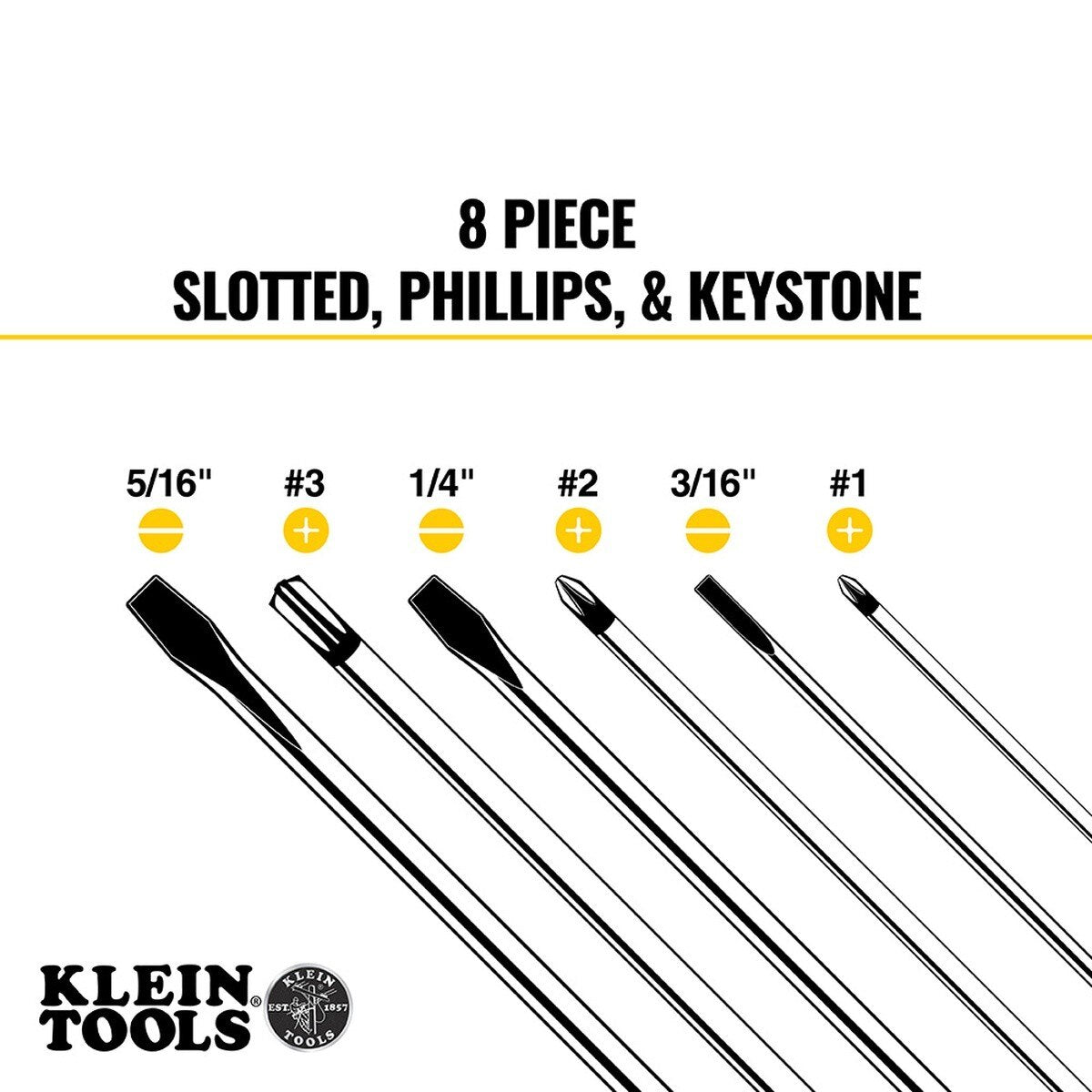 Klein 85148 Cushion-Grip Screwdriver Set with Magnetizer and Demagnetizer, 1.5" to 6" Shanks (9-Piece Set) - 5
