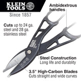 Klein 89556 Tin Snips, 12" - 3