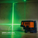 Klein 93MCLPG Compact Green Cross-Line Laser Level with Plumb Spot - 8