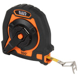 Klein Tools 94100CR Closed Reel Long Tape Measure with 3:1 Gear Ratio and Nylon Coated Steel Tape (100-Foot)