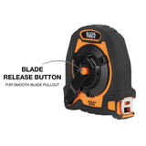 Klein Tools 94100CR Closed Reel Long Tape Measure with 3:1 Gear Ratio and Nylon Coated Steel Tape (100-Foot) - 3