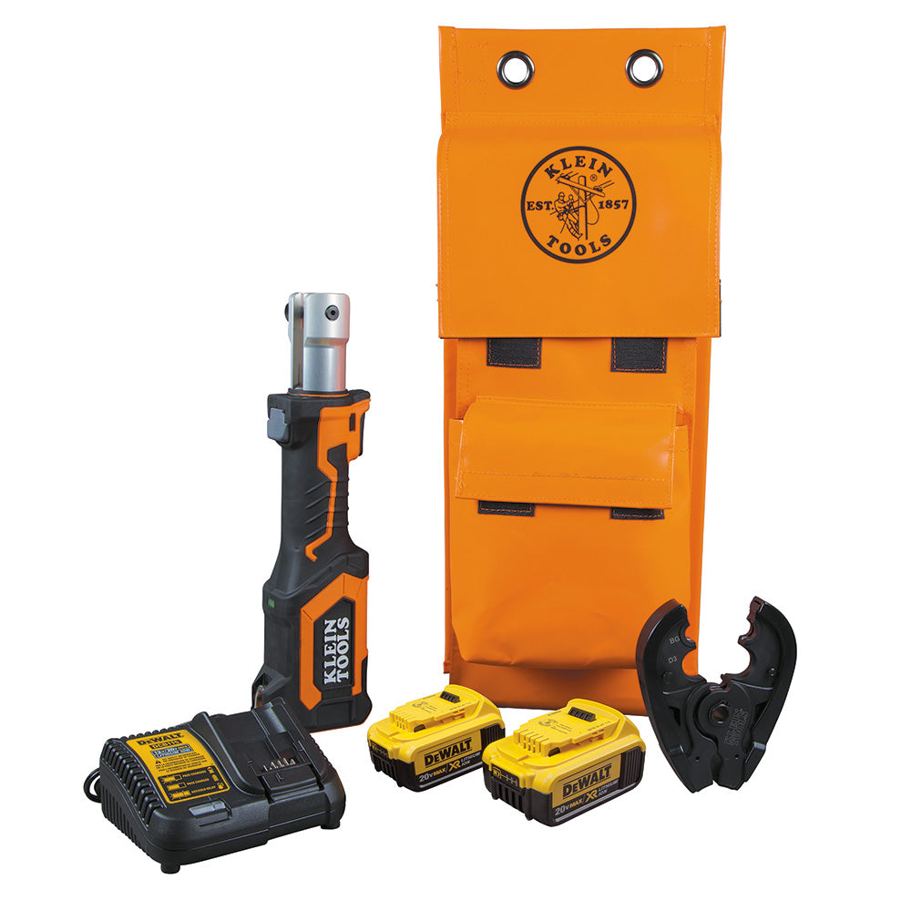 Klein BAT207T14H Battery-Operated Crimper, BG Die/D3 Groove, 4 Ah