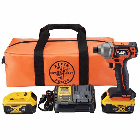 Klein BAT20CD1 Battery-Operated Compact Impact Driver, 1/4-Inch Hex Drive, Full Kit