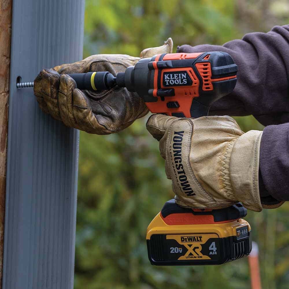 Klein BAT20CD1 Battery-Operated Compact Impact Driver, 1/4-Inch Hex Drive, Full Kit - 7