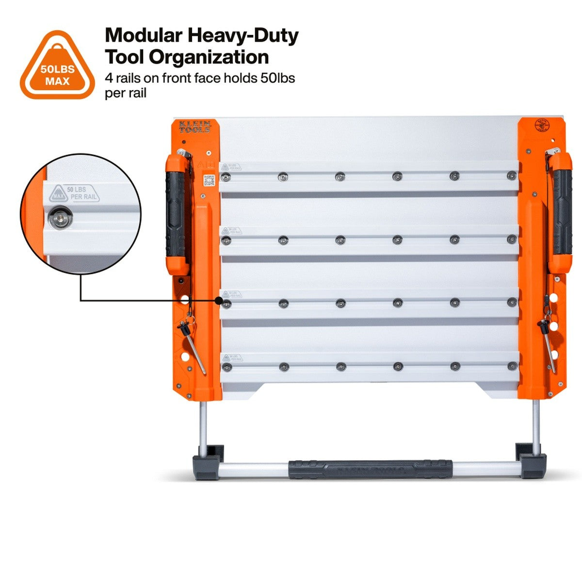 Klein BC700WA LiftPro 24-Inch Wall Mount Rail System with Adjustable Legs and Tether Points (1 Pack) - 2