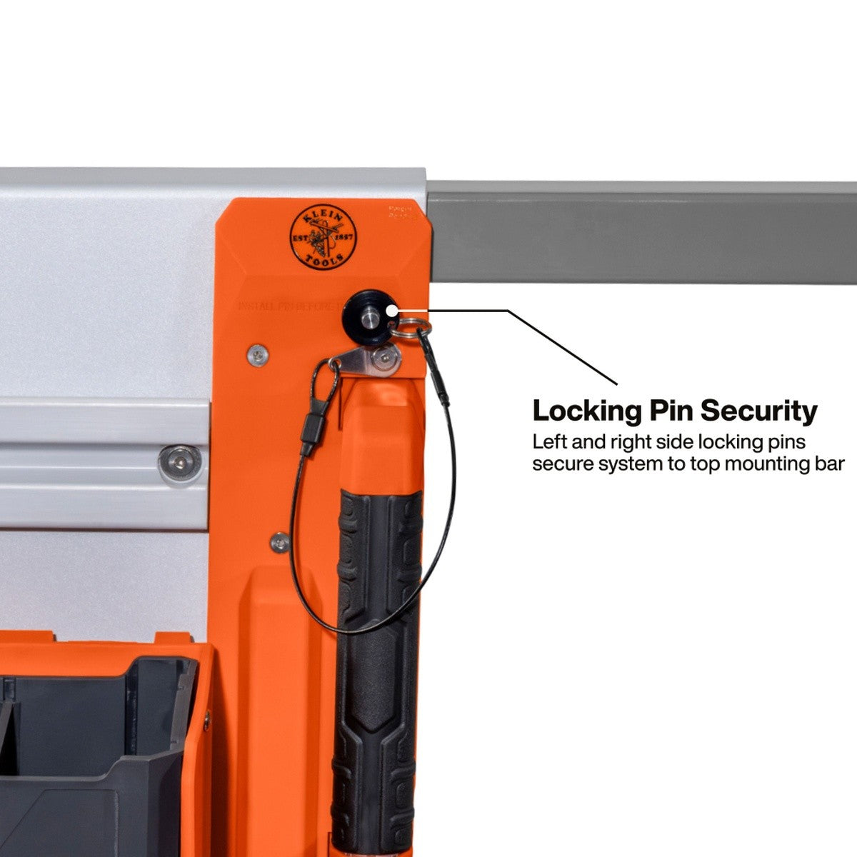 Klein BC700WA LiftPro 24-Inch Wall Mount Rail System with Adjustable Legs and Tether Points (1 Pack) - 4