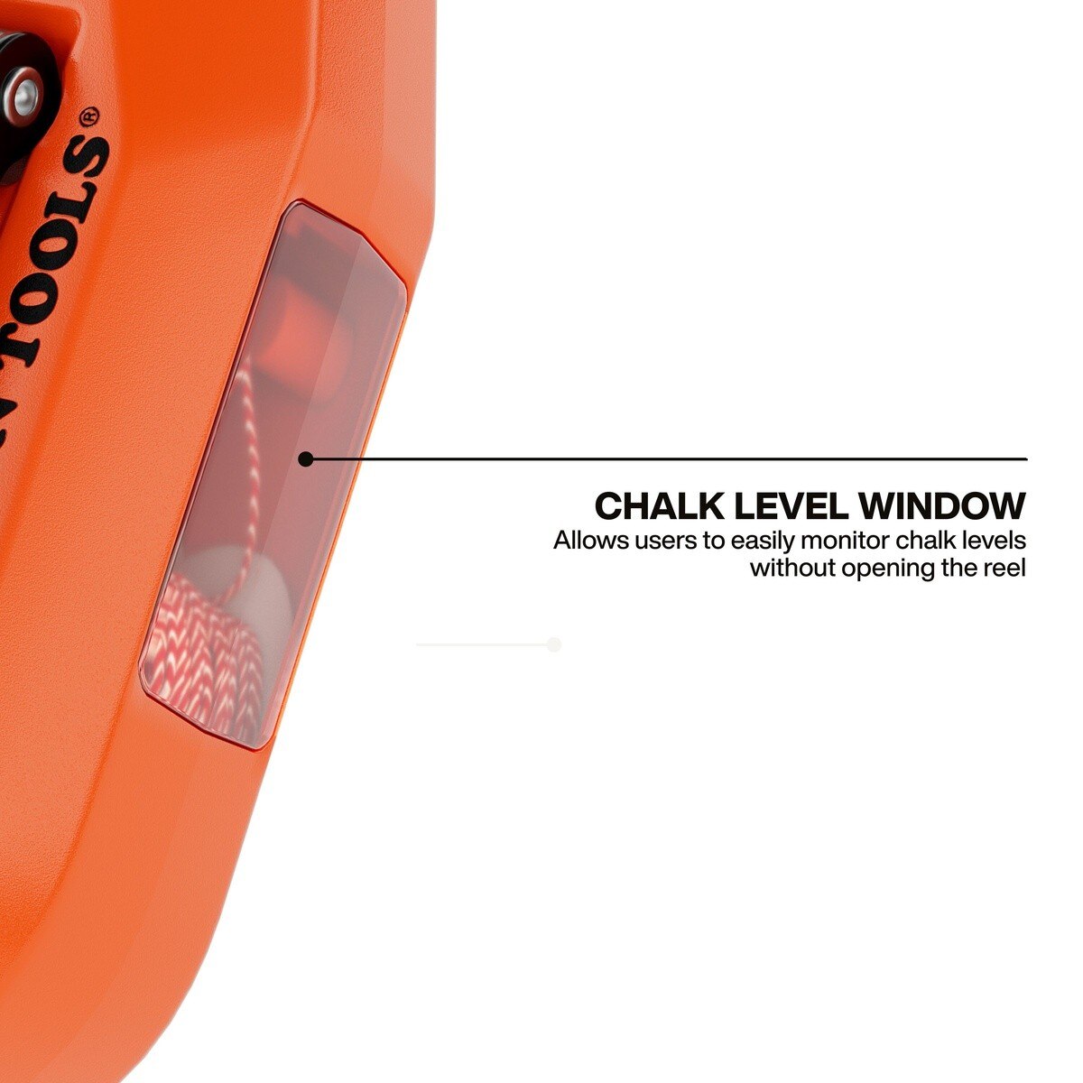 Klein CHLK30S 30 ft Compact Chalk Reel with 3:1 Gear Ratio and Chalk Level Window (1 Pack) - 3