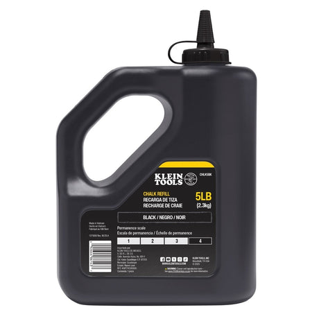 Klein CHLK5BK Black Permanent Chalk Refill Bottle for Chalk Reels 5 lb