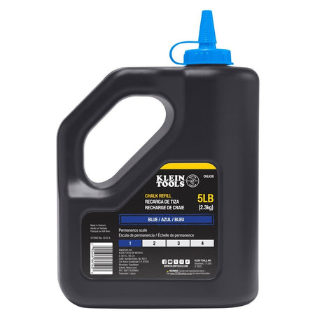 Klein CHLK5B 5 lb Blue Chalk Refill Bottle Fade and Water Resistant